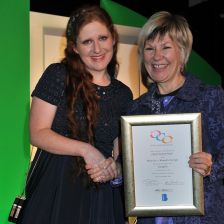 Cheryl Frances-Hoad receives one of two awards from Jude Kelly (Photo by Mark Allan) Cheryl Frances-Hoad receives one of two awards (Photo by Mark Allan)