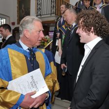 HRH The Prince of Wales speaks to President's Award winner Ruairi Glasheen (photo: Chris Christodoulou) HRH The Prince of Wales launches new Royal College of Music Award